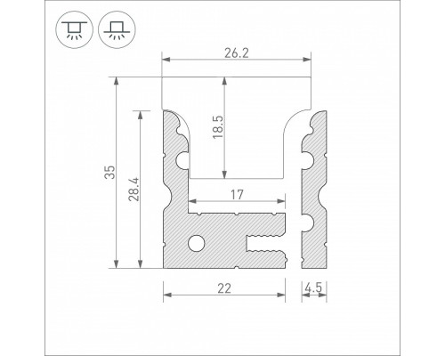 Профиль встраиваемый Arlight FLOOR 38356