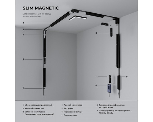 Соединитель угловой внутренний для треков встраиваемых Elektrostandard Slim Magnetic a067507