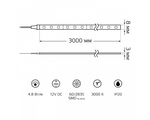 Лента светодиодная Gauss Basic BT002