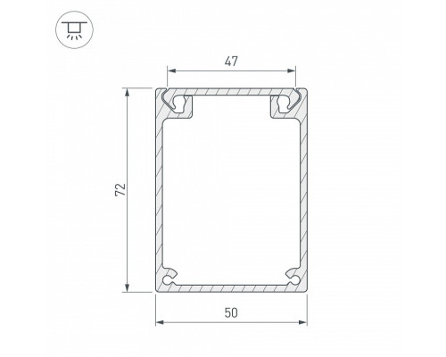 Профиль накладной Arlight BOX72-2000 ANOD 017357
