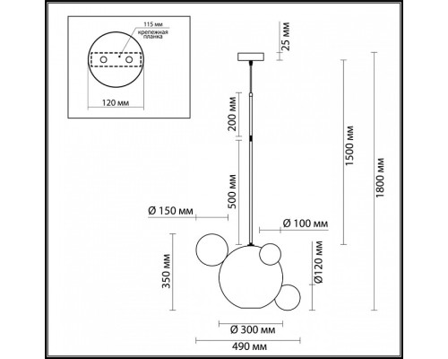 Подвесной светильник Odeon Light Bubbles 4640/12LA