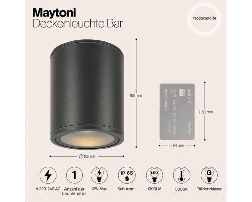 Накладной светильник Maytoni Bar O306CL-L12GF