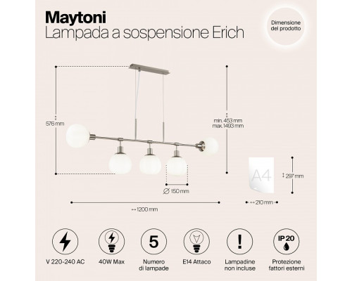 Подвесной светильник Maytoni Erich MOD221-PL-05-N