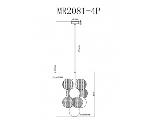 Подвесная люстра MyFar Michelle MR2081-5P