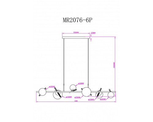 Подвесной светильник MyFar Francis MR2076-6P