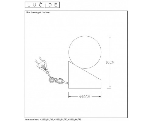 Настольная лампа декоративная Lucide Len 45561/01/70