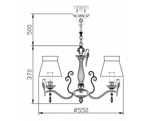 Подвесная люстра Maytoni Bird ARM013-05-W