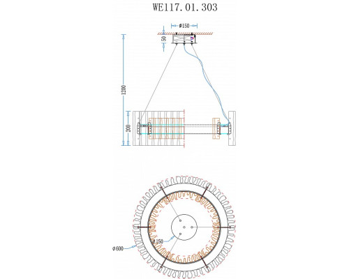 Подвесной светильник Wertmark Patricia WE117.01.303