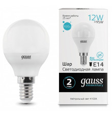 Лампа светодиодная Gauss LED Elementary E14 12Вт 4100K 53122