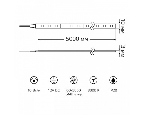 Комплект с лентой светодиодной Gauss Basic BT044