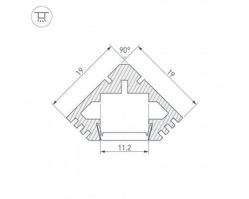 Профиль накладной угловой внутренний Arlight PDS45-T-2000 ANOD Black 015033