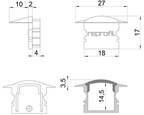 Набор из 10 заглушек для профиля Deko-Light F-ET-02-12 978641