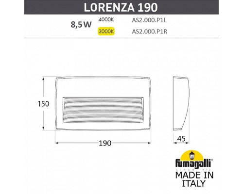 Накладной светильник Fumagalli Lorenza AS2.000.000.WXK1L