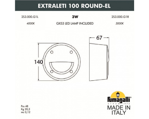 Накладной светильник Fumagalli Leti 2S3.000.000.AYG1L