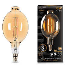 Лампа светодиодная Gauss LED Vintage Filament E27 8Вт 2400K 151802008