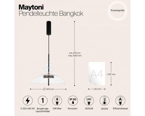 Подвесной светильник Maytoni Bangkok MOD185PL-L6B3K3