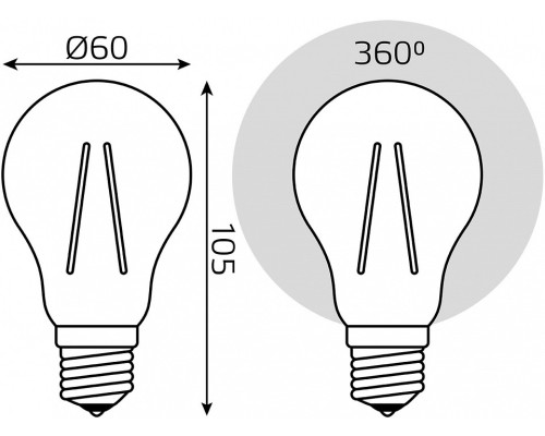 Лампа светодиодная Gauss Filament E27 18Вт 4100K 102902218