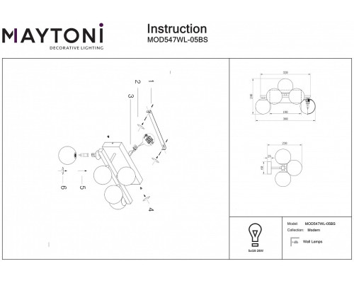 Бра Maytoni Dallas MOD547WL-05BS