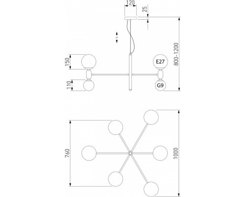 Подвесная люстра Eurosvet Bubble a063215