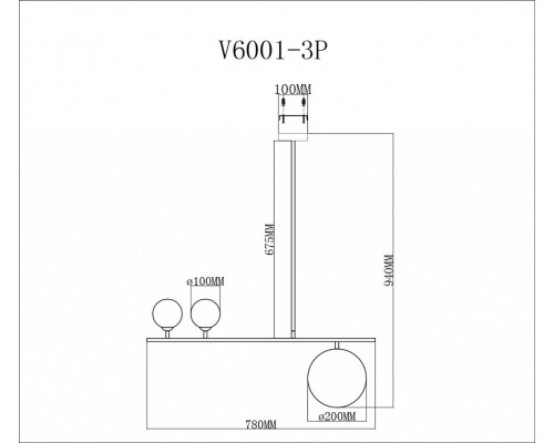 Светильник на штанге Moderli Sheman V6001-3P