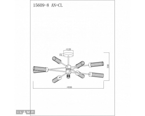 Люстра на штанге iLamp Evolution 15609-8 AN+CL