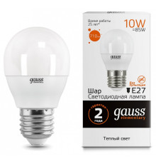 Лампа светодиодная Gauss LED Elementary Globe E27 10Вт 3000K 53210