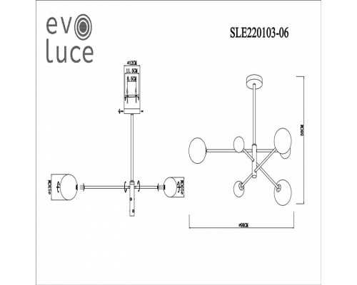 Люстра на штанге EVOLUCE Arcola SLE220103-06