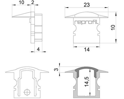 Набор из 10 заглушек для профиля Deko-Light F-ET-02-08 978621