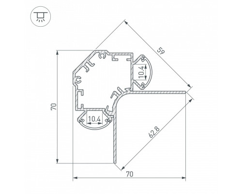 Профиль встраиваемый угловой внешний Arlight ARH-DECORE 034985