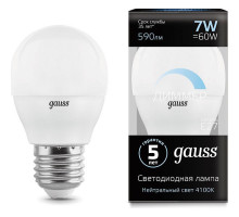 Лампа светодиодная Gauss LED Globe-dim E27 7Вт 4100K 105102207-D