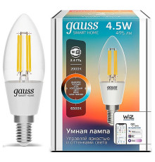 Лампа светодиодная с управлением через Wi-Fi Gauss Smart Home E14 4.5Вт 2000-6500K 1250112