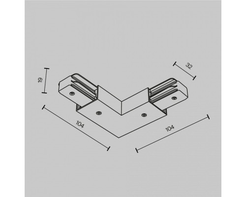 Соединитель угловой L-образный для треков Maytoni Accessories for tracks Unity TRA001CLB-11W