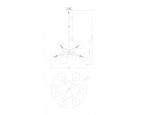 Люстра на штанге Freya Bumble FR5144PL-06W