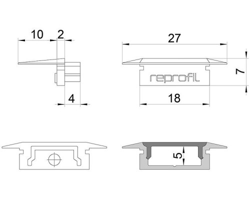 Набор из 10 заглушек для профиля Deko-Light P-ET-01-12 978102