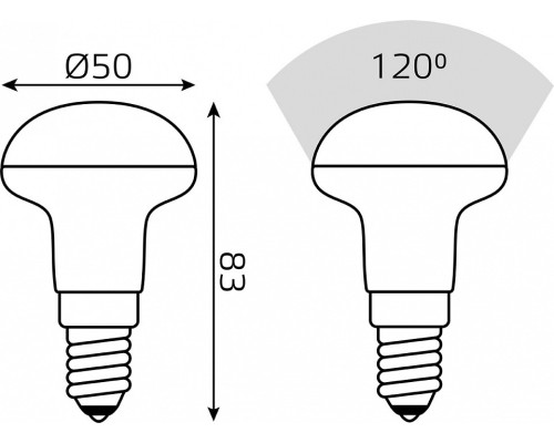 Лампа светодиодная Gauss R50 E14 6Вт 3000K 63116