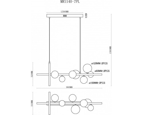 Подвесная люстра MyFar George MR1140-7PL