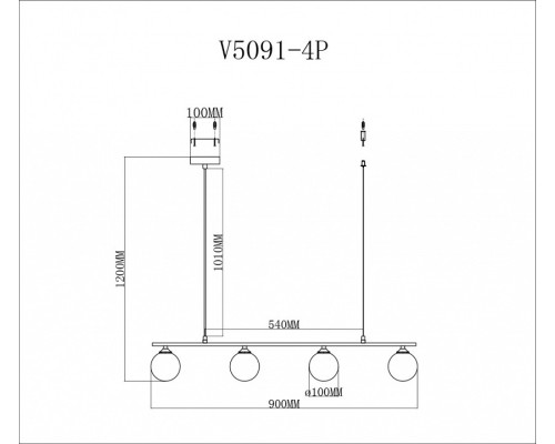 Светильник на штанге Moderli Lingdal V5091-4P