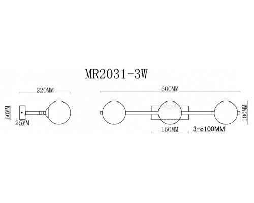 Бра MyFar Valency MR2031-3W