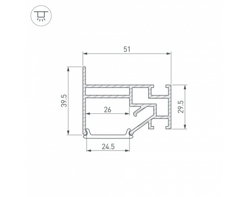 Профиль для контурной подсветки натяжного потолка Arlight STRETCH 40061