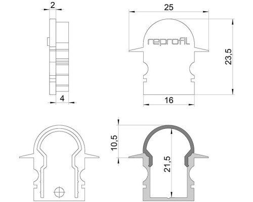 Заглушка для профиля Deko-Light R-ET-02-10 979560