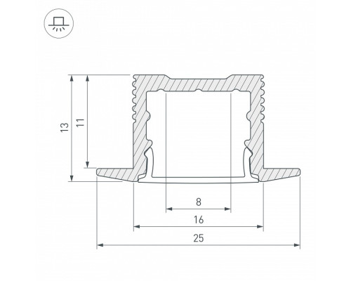 Профиль встраиваемый Arlight SL-SLIM 037114