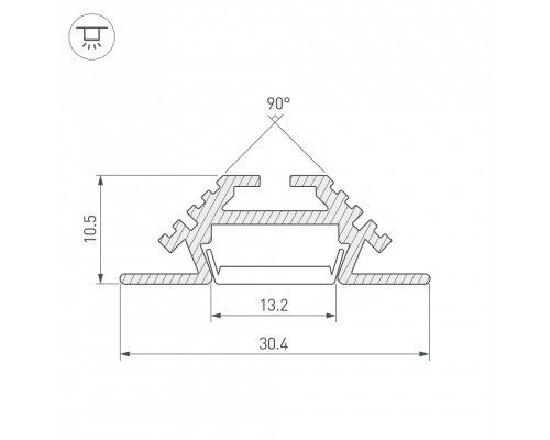 Профиль встраиваемый угловой внутренний Arlight PHS-V-2000 ANOD 013212
