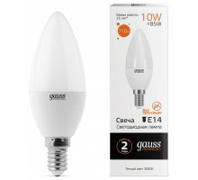 Лампа светодиодная Gauss Led Elementary Candle E14 10Вт 3000K 33110