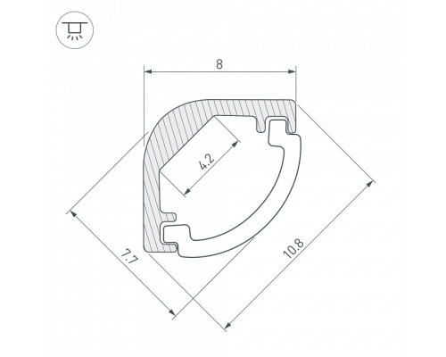 Профиль накладной угловой внутренний Arlight ARH-KANT 36323