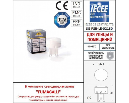 Встраиваемый в дорогу светильник Fumagalli Aldo 1L2.000.000.LXZ1L