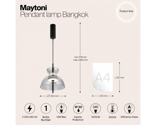 Подвесной светильник Maytoni Bangkok MOD185PL-L6B3K5