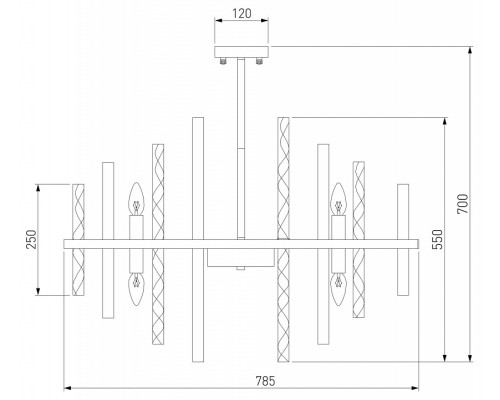 Люстра на штанге Bogate's Hollis 367/12 Smart