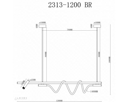 Светильник на штанге iLedex Cross 2313-1200 BR