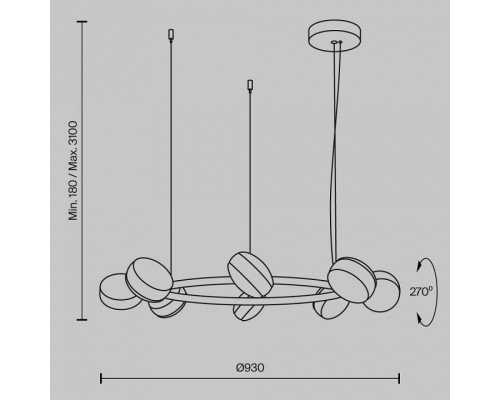 Подвесная люстра Maytoni Mind MOD299PL-L80BC3K