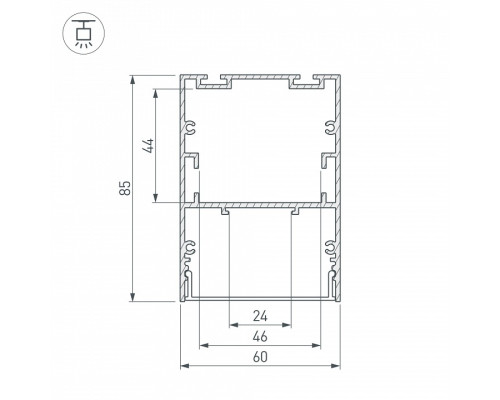 Профиль подвесной Arlight ARH-LINE-6085-2000 BLACK 018681